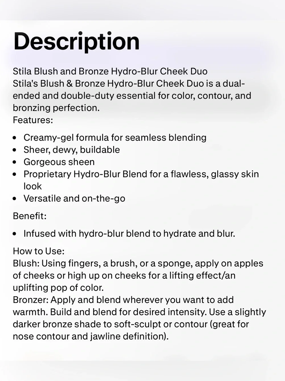 Stila Dual-Ended Blush & Bronze Stick